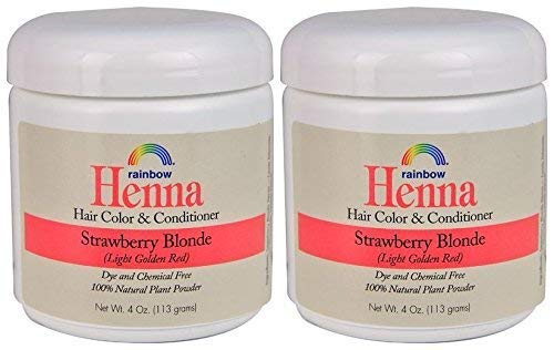 Rainbow Research Henna Strawberry Blonde Hair Color and Conditioner (Pack of 2) With Chamomile, 4 oz. each.