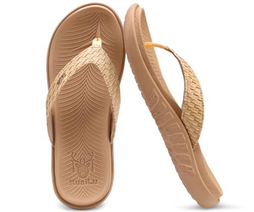 KuaiLu Womens Flip Flops Ladies Yoga Mat Comfortable Walking Thong Sandals With Plantar Fasciitis Arch Support Slip On Indoor Outdoor For Summer - Image 7