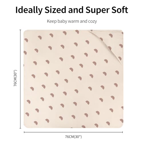 Peepeemax Kapuzenhandtuch Baby 2er-Pack, Musselin Baumwolle Baby Handtuch Kapuze, Ultraweiche und Saugfähige Babyhandtuch mit Kapuze, 76x76cm (Regenbogen)