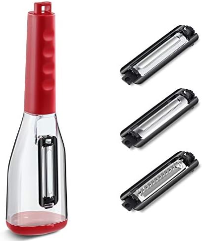 Vegetable Peeler with Storage Container with 3 Interchangeable Bl...