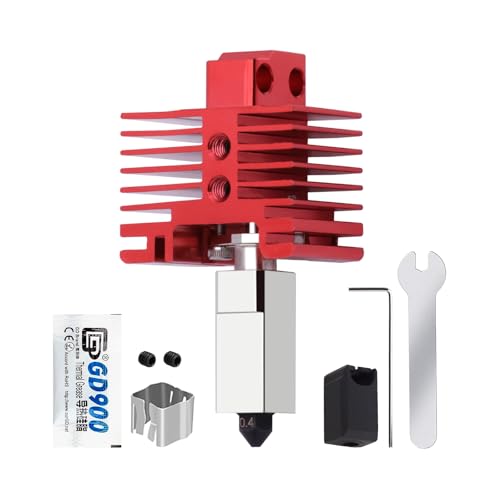Kit Hotend Upgrade 2.0 para X1C, P1S Impresora 3D, Cabezal Impresión Alta Temperatura Extremo Caliente, Boquilla Acero Endurecido 0,4 mm, Kit Bloque Calefactor para Bambu Lab X1/X1C, P1S/P1P