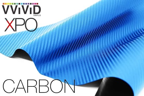 Image of VViViD XPO Electric Blue 3D Carbon Fiber Vinyl Wrap Roll with Air Release Technology (3ft x 5ft)