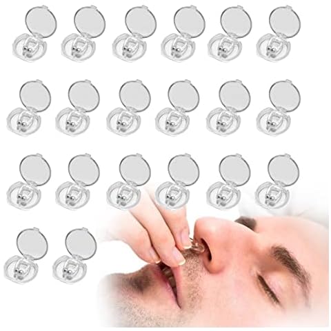 20 PCS Anti Snore Devices,Magnetic Anti Anoring Relief Nose Clip Silicone Snore Stopper Snoring Solution Aids,Nasal Snore Clip for Better Sleep,Reusable Snore Aids Cover