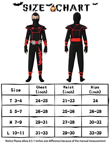Twister.ck Halloween Ninja Deluxe Costume For Kids Ninja Costume With Ninja Foam Accessories Toys L #TOP3