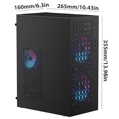 Micro ATX Case PC Case: MATX Case Mini PC ITX Desktop Computer Case Support Micro ATX MATX DTX ITX Mini PC with USB3.0, Support 3.5'' HDD (Black)