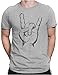PAPAYANA - Heavy Metal Hand Black - Herren Fun T-Shirt - Regular Fit - Music Band Punk Rock - Grau Meliert - XL