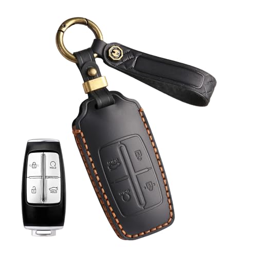 Étui clé en cuir Genesis G80 GV80 - Couture main luxe