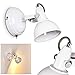 Produktbild Wandleuchte Tina, verstellbare Wandlampe aus Metall in Weiß, 1-flammig, 1 x E14 -Fassung, Wandspot im Retro/Vintage Design m. An-/Ausschalter am Gehäuse, ohne Leuchtmittelt