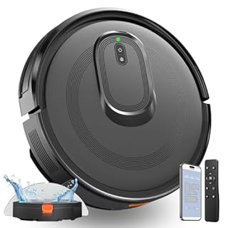 Robot Aspirapolvere Lavapavimenti, 4200Pa 130 min di Autonomia Robottino Aspira, Sistema Anti-Grovigli, Sottile e Silenzioso, con Autoricarica, APP/WiFi/Alexa per Peli di Animali, Moquette e Pavimenti