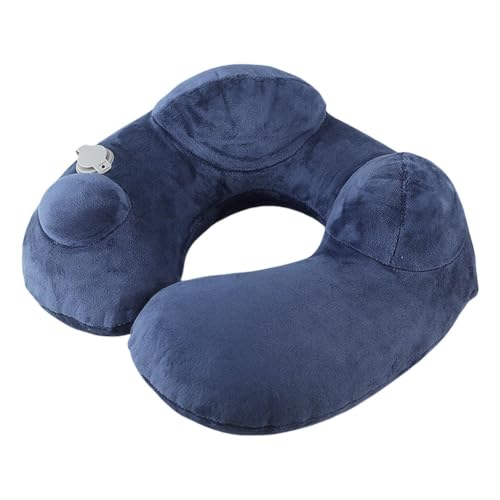 Genérico Avión con Cuello Inflable, Cuello inflado para Viajar, reposacabezas ergonómico con Fundas Lavable para Siestas, Viajes por Carretera, Camping, Coche, vuelos Largos