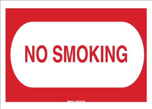 Brady 25114 Plastic No Smoking Sign, 7" X 10", Legend "No Smoking"