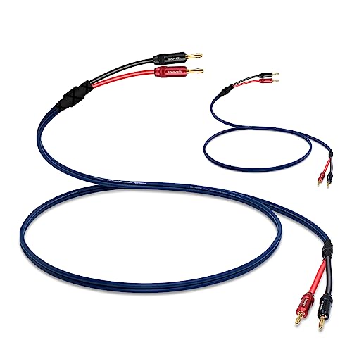 VVFLED 2 Pack Bi-wire Speaker Cable with Gold Plated Banana Plugs