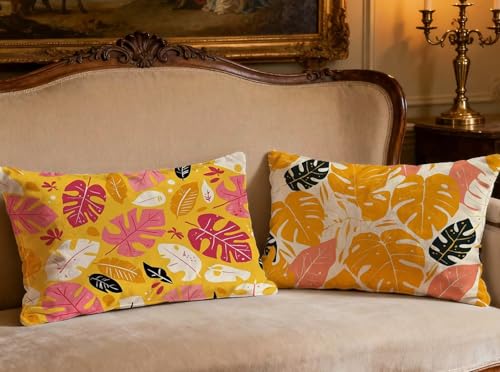Coussin automne 60x80 velours orange avec fermeture éclair invisible - 3