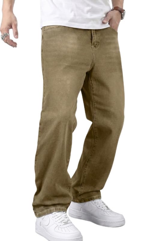 JMIERR Herren Baggy Jeans Weite Jeanshose Y2K Denim Streetwear Raw Jogginghose Loose Fit Männer Hip Hop Jeanspants S-3XL
