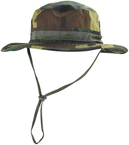 jffcestore Men's Military Camo Boonie Hat Fishing Sun Hat Wide Brim Bucket Hat with Adjustable Strap(Jungle Camouflage)