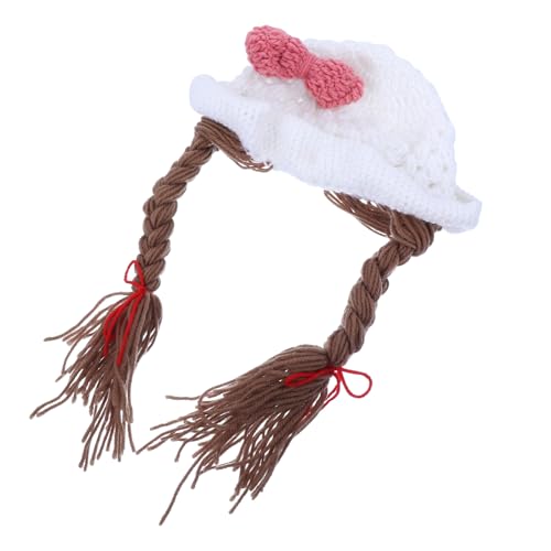 Gorro de lana para niño y niña MAGICLULU con lazo blanco de invierno grueso