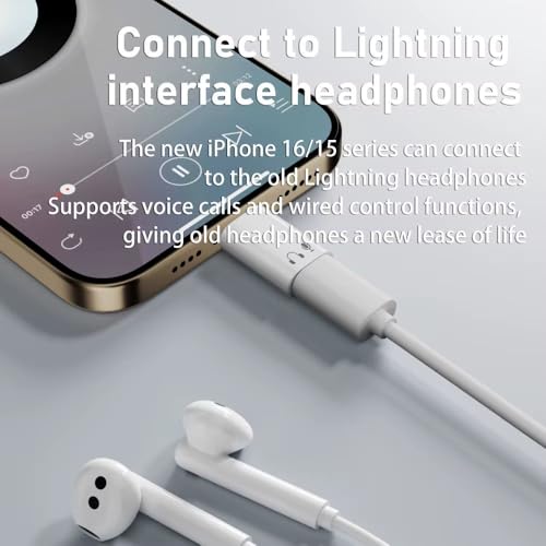 Image of AutoStory USB C to Lightning Audio Earphone Converter Adapter, USB C Male to Lightning Female Headphone HiFi Converter for iPhone 17 /16 /15 Support Call /Listen to Music /Remote Control /Microphone