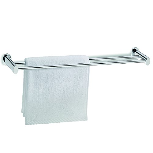 kela towel rail double 59.5cm, towel rail with 2 towel rails, towel rail without drilling, wall mounting, MAKIRA - Image 2