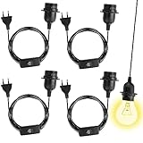 【Einfach zu Installieren】Dieser flaschenlampen adapter-kit ist sehr einfach zu installieren. Sie müssen lediglich die passende Glühbirne anbringen und dann den E27 lampenfassung mit schalter stecker in die Steckdose stecken. Mit dem Schalter am Kabel können Sie das Licht einfach ein- und ausschalten.