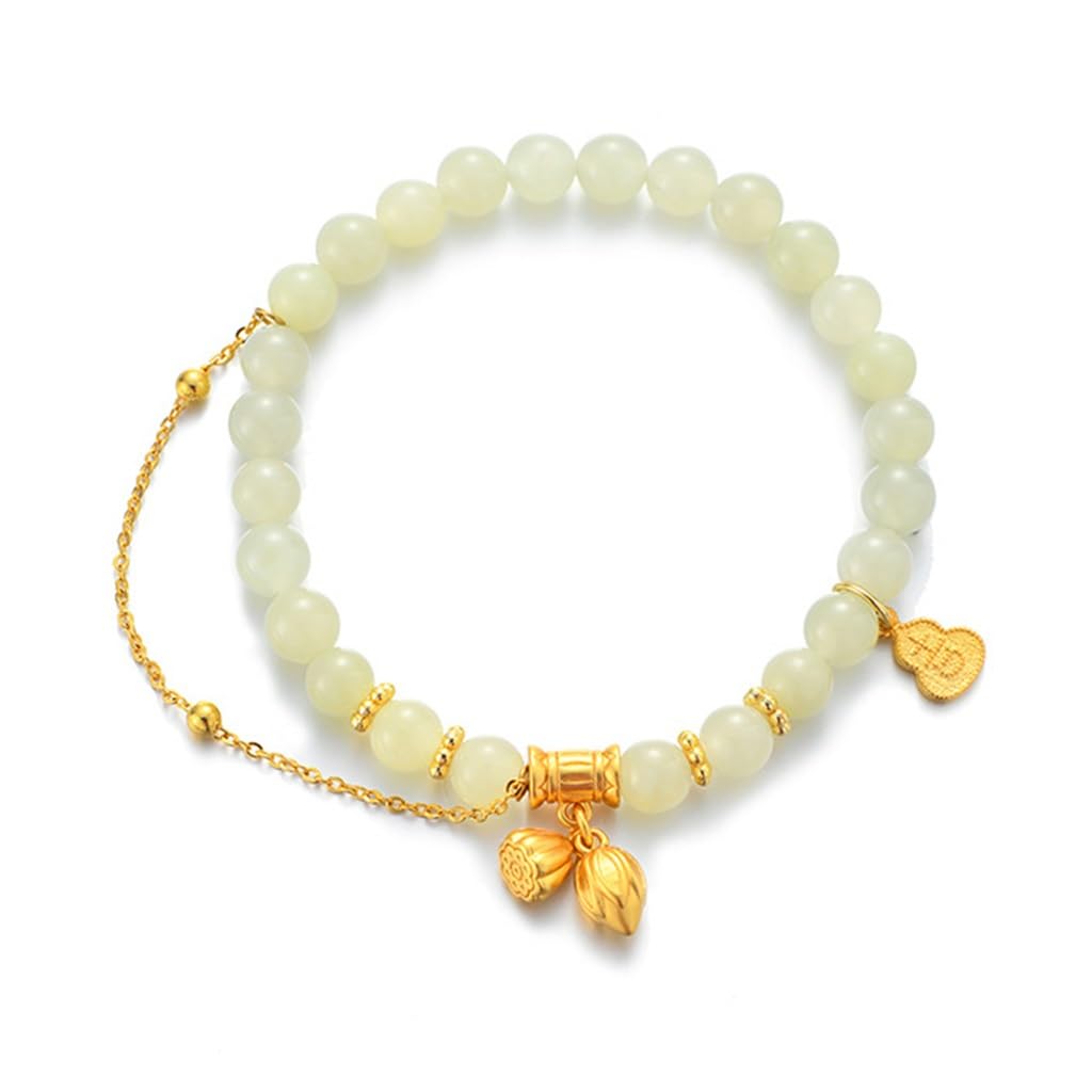 Bracelet de corde en jade Hetian ajustable contre l'inconfort - 6