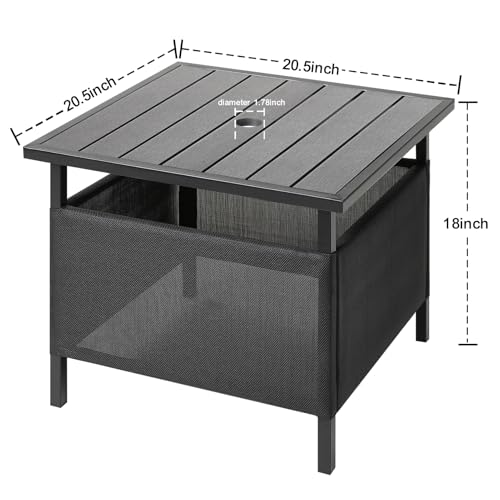 image for LZRS Adirondack Square Outdoor Side Table with Umbrella Hole, Pool Com