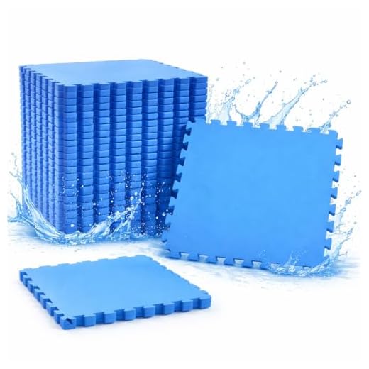 EYEPOWER 1cm Dicke Poolmatte 4er Set Bodenmatte 2,6qm Bodenfliesen Bodenfolie Unterlage für Pool Robustes erweiterbares Stecksystem Blau