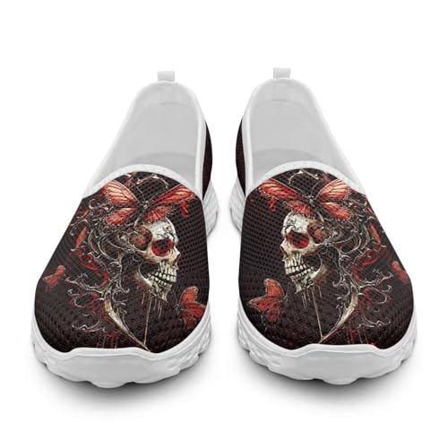 Women's Round Toe Flats Shoes Slip on Ballet Flats Comfortable Dressy Loafers Fashion Sneakers with Art Piant2