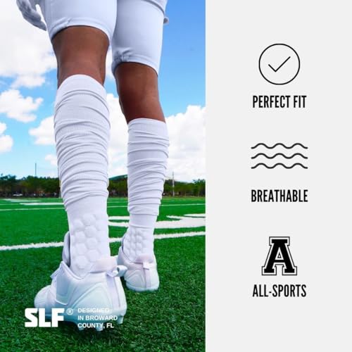 SLEEFS Football Padded Scrunch Socks - Extra Long Padded Scrunchie Socks - Football/Soccer/Baseball/Running - 1 Pack4