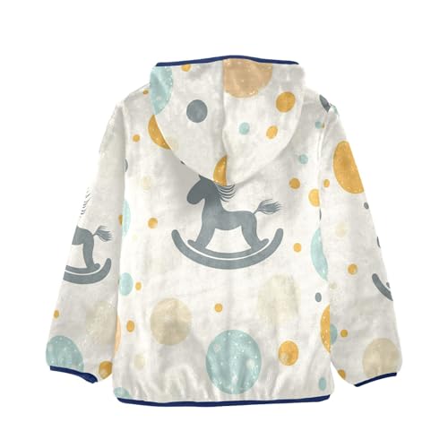 Baby Rocking Horse Girls Fleece Jacket Girls Fall Jacket Girls Zip Up Hoodie Girls Sherpa Jacket 2-10T2
