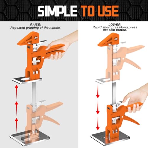 [Upgrade] Labor Saving Arm Jack 2 Pack,15.5 Inch Stainless Steel Furniture Lifts with Handbag,Hand Furniture Jack Lifter Tool for Installing Cabinets,Flooring&Windows,Load 440LBS by EnryKuo - Image 5