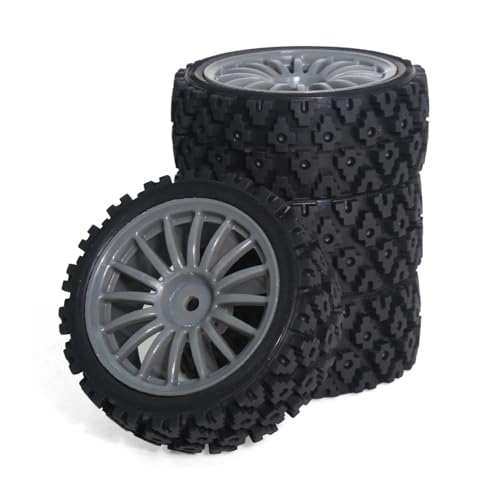 RC�^�C���p�[�c For Tamiya For TT-01 For TT-02 TT01E XV01 XV02 1/10 4PCS 68*28mm �S���z�C�[�� �^�C���Z�b�g RC�����[�J�[�A�N�Z�T���[ �A�b�v�O���[�h�����p(Gray)