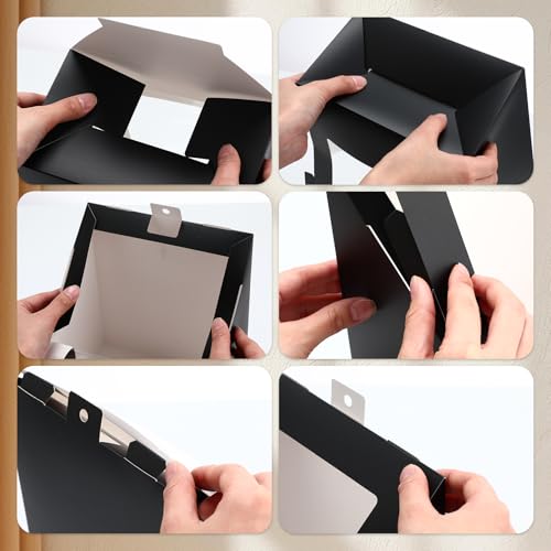 Gilprop 20 Pcs Hat Gift Boxes with Window Baseball Hat Organizer Display Box for Hat, 8.7 x 7.7 x 4.8, Paper Fold Storage Container Packing Box for Baseball Caps Dad Hat Billed Cap - Thumbnail 3