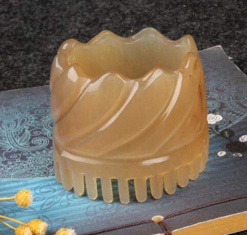 Peigne à dents larges Peigne Corne naturelle Tête Meridian Acupoint massage peigne anti-rayures Scalp Perte de cheveux Fournitures de massage coiffeur Brosse large peigne démêlant ( Color : Ivory ) Cover