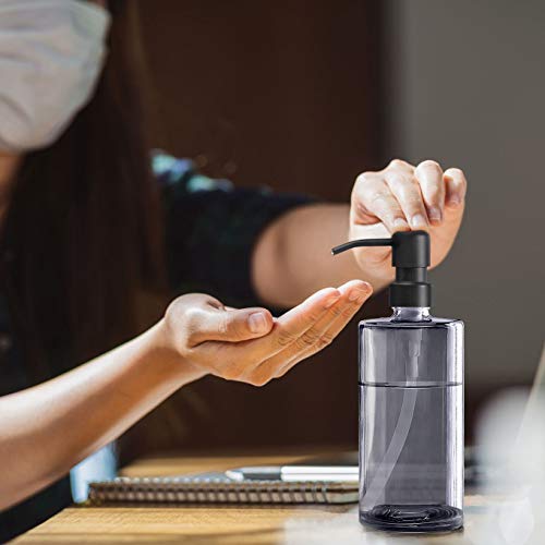 Lamorgift 16 Oz Glass Hand Soap Dispenser - Liquid Dish Soap Dispenser for Kitchen Sink- Bathroom Soap Dispenser with Stainless Steel Pump for Soap, Lotion, Essential Oils (2 Pack) - Thumbnail 6