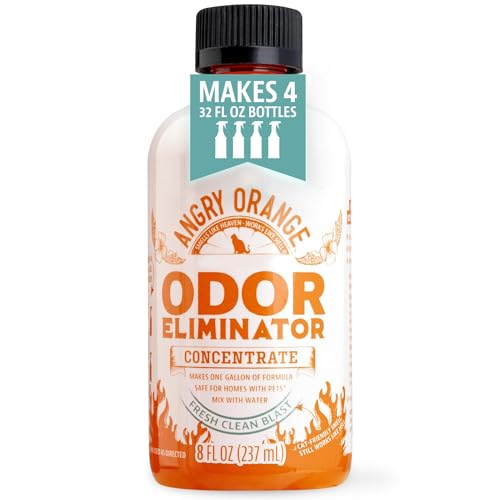 Image of Angry Orange Pet Odor Eliminator Concentrate for Cat Urine and Smells - Fresh Scent - 8 oz (Makes 128 oz of Cleaner)