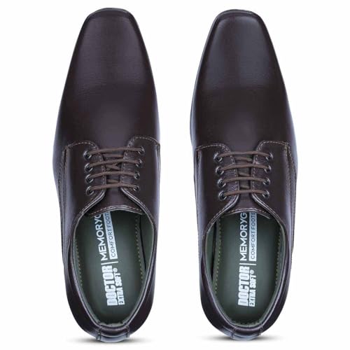 Image of DOCTOR EXTRA SOFT Men's Black Formal Shoes- Classic Office Business Dress Shoes, Slip On & Lace Up Style, Lightweight Cushioned Sole, Non-Slip Professional Work, Wedding,Party & Casual Footwear D-851