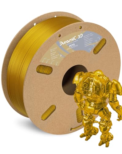 Image of DURAMIC 3D PETG Filament 1.75mm Gold, 3D Printing Filament 1kg Spool(2.2lbs), Gold Filament 1.75mm Dimensional Accuracy + /- 0.05 mm Non-Tangling Non-Clogging Non-Stringing