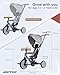 RIDYEE 8-in-1 Tricycle for 1.5-5 Years, Tool-Free Switch, Toddler Tricycle with Parent Steering Control Handle for 1.5 to 5 Yrs, Toddler Trike 1.5-3 Years with 5-Point Harness and Large Canopy, Grey