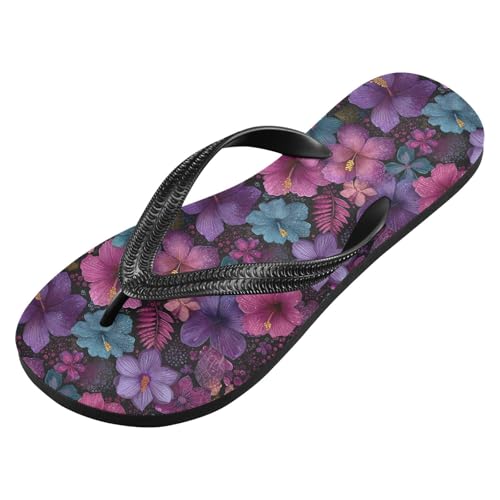 Flip Flop Sandals Beautiful Floral Print for Women Men Beach Outdoor XS2