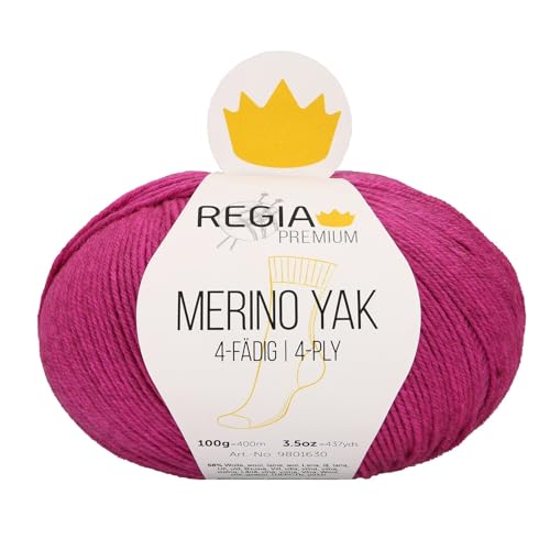 REGIA Merino Yak 4-Fädig - Premium - Farbe: Pink Meliert (07524) - 100 g/ca. 400 m Wolle