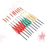 Toddmomy 10 Stück Federset Angelschwimmer Federschwimmer Holz Angelschwimmer Bobbers Angelset Angelschwimmer Bobber Suite Boje Angelausrüstung Ovaler Bunter Stab Outdoor-Zubehör