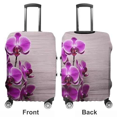 Orchid Luggage Cover, Washable Elastic Suitcase Cover Protector Fit 18-32 Inch Luggage3