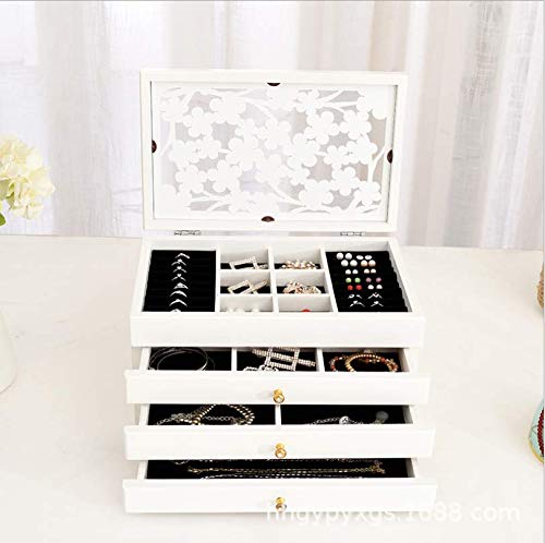 Preisvergleich Produktbild Massivholz mehrschichtige Schmuck Aufbewahrungsbox Haushalt Retro Schmuckschatulle Holz große Kapazität Schmuck Geschenkverpackung Box (brown)