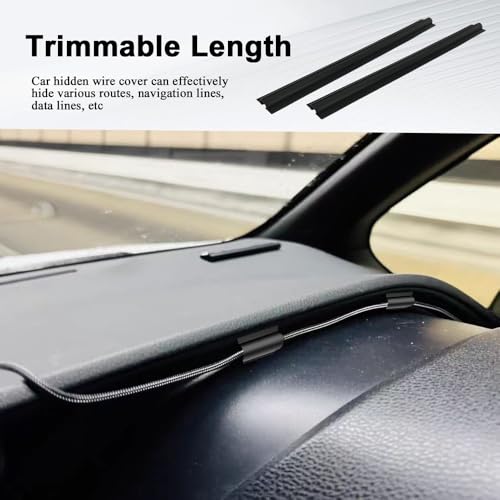 QZTYTY 4PCS Car Concealed Wire Cover, Car Wire Sleeve, Automotive Power Cord Cover, Car Interior Accessories Adhesive Cable Hidden Protector for Cords USB Video Audio Network Cables Sleeve Organizer