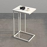 [Geräumig und stabil] – Der kleine C-Tisch wird durch einen hochwertigen Metallrahmen und eine starke Spanholzplatte unterstützt, kommt mit einer 30 x 39,9 cm Tischplatte und 62 cm Höhe, sodass kleine Räume bunter werden.