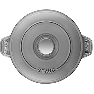 Staub 40509-578 Round Hot Plate, Gray, 7.9 inches (20 cm), Both Hands, Casting, Enamel, Shallow Type, Induction Compatible