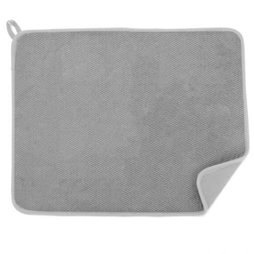 BERRYLION Microfiber Dish Drying Mat, 20×15in Dish Mats for Drying Dishes, Absorbent & Quick Dry Dish Drainer for Countertop, Perfect for Kitchen, Bar, Restaurant, Camping