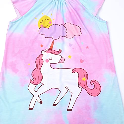 Perfashion Girls Princess Nightgowns Flutter-Sleeve Cotton Unicorn Pajamas Sleepwear 6 7 Years #TOP3