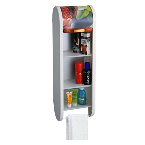 Image of CIPLA PLAST Roll Top Frosty Cabinet | Slim Cabinet for Corner | Storage Organizer | for Living Room | Slim Multipurpose Storage Rack | BRC-706F, White