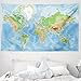 Arazzo da Parete Mappa Del Mondo 150x200 cm Arazzo Grande Blu Arazzi Telo da Parete Decorazione per Camera da Letto Soggiorno, dormitorio a-5092 immagine